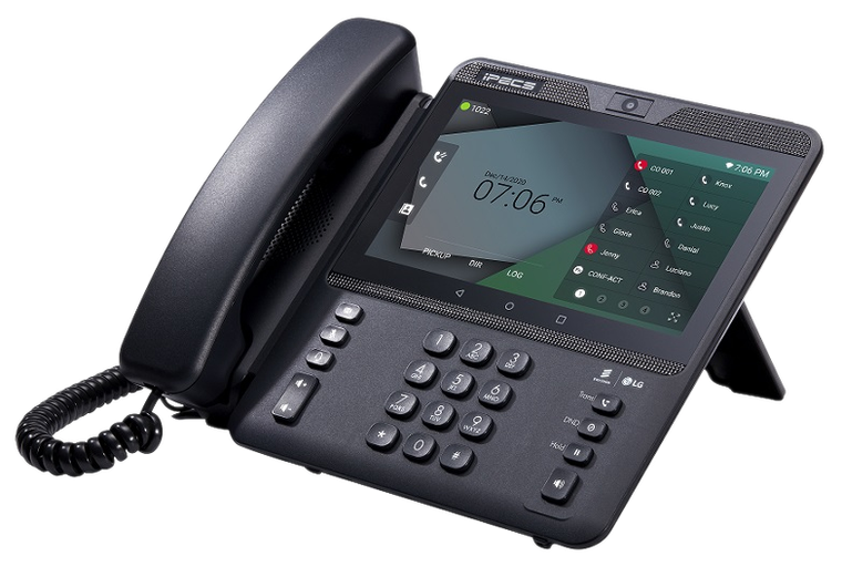iPECS 1080i premium Gigabit video IP phone with 7-inch colour touchscreen, HD camera and Android 10