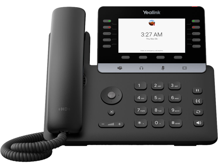 Yealink MP55 E2 Microsoft Teams desk phone with magnet handset and side line keys