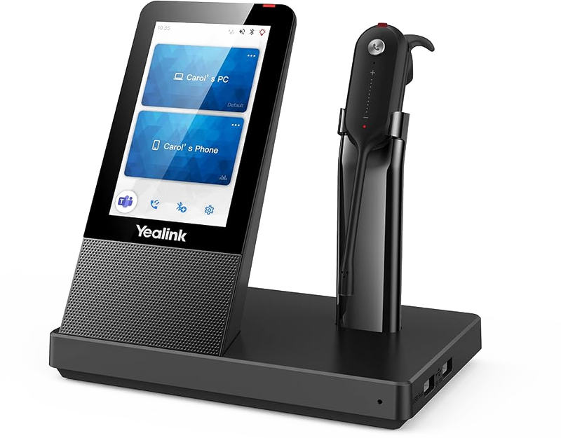 Yealink WH67 DECT wireless headset with touchscreen base